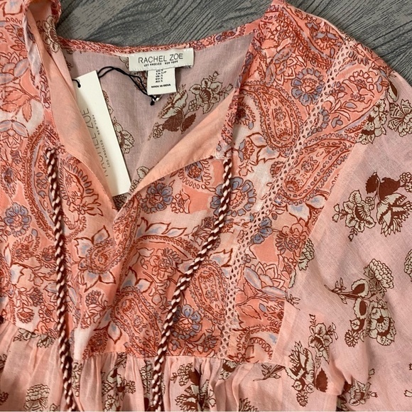 Rachel Zoe NWT Bohemian Floral & Paisley Print Top - Picture 13 of 13